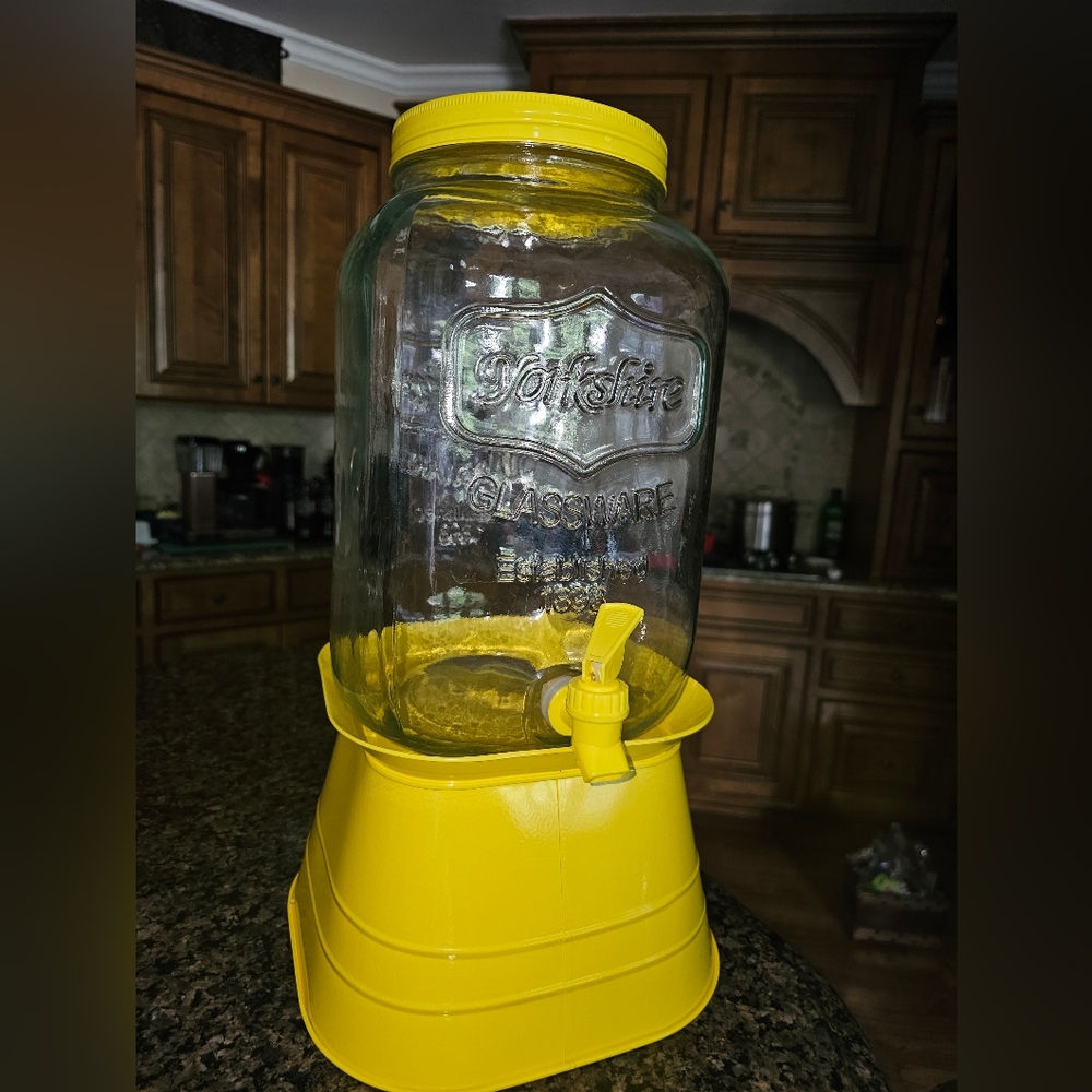 2 gal.  Yellow Glass serving pitcher